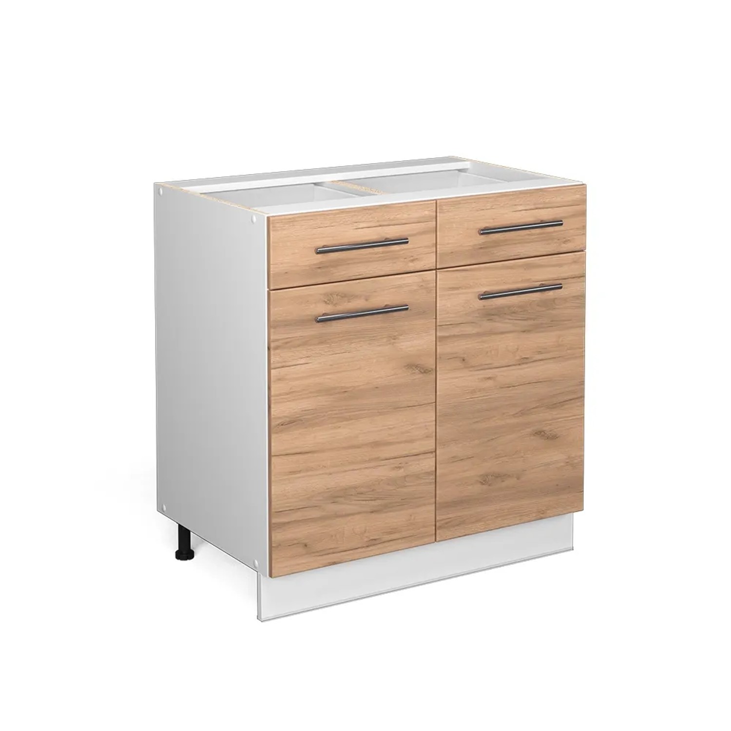 Vicco Küchenunterschrank Fame-Line Goldkraft Eiche/Weiß 80 cm ohne Arbeitsplatte