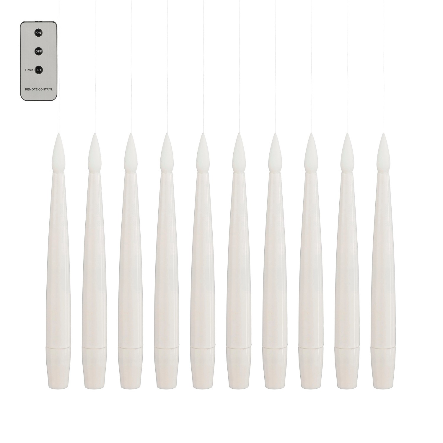 Mica Decorations LED-Kerzen Schwebende 15,5 cm x Ø 1,5 cm Weiß günstig online kaufen