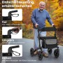 Costway Rollator mit Luftreifen, faltbar und höhenverstellbar, mit Nutzer im Freien.