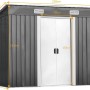 Costway Gerätehaus Metall Gartenhaus 238x131x181cm Grau_3