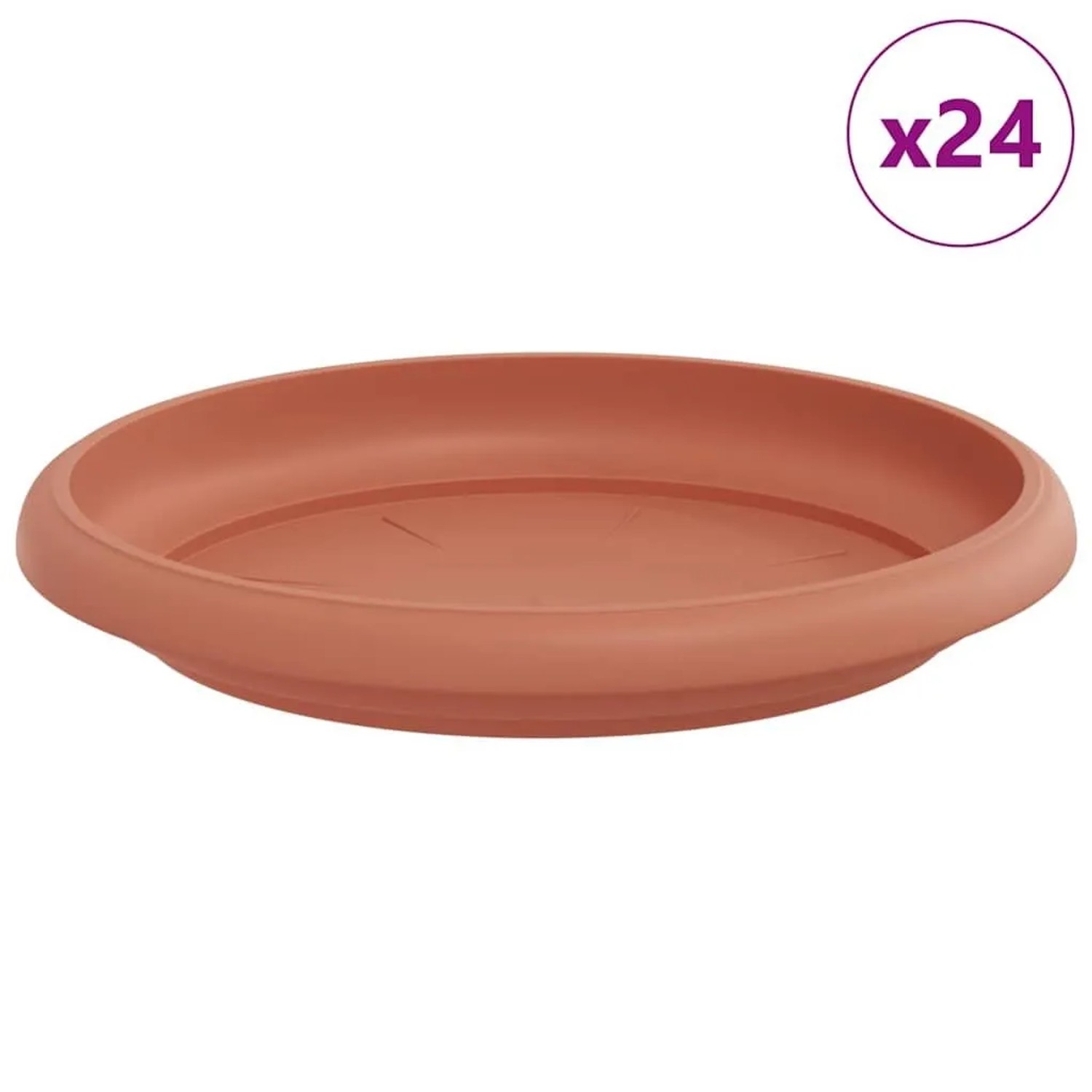 vidaXL Runde Blumenplatte 24 Stk Ziegelrot Ø 14 x 2 cm Kunststoff 42020313