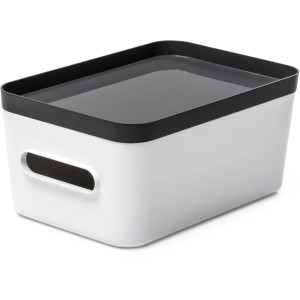 SmartStore Compact Aufbewahrungsbox M mit grauem Deckel. Praktische Box für Ordnung im Haushalt.