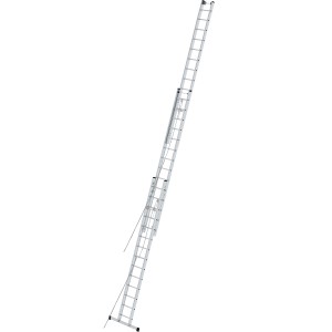 Krause Seilzugleiter Stabilo, 3-teilig, ausgefahren. Aluminiumleiter mit Sprossen und Seilzug.