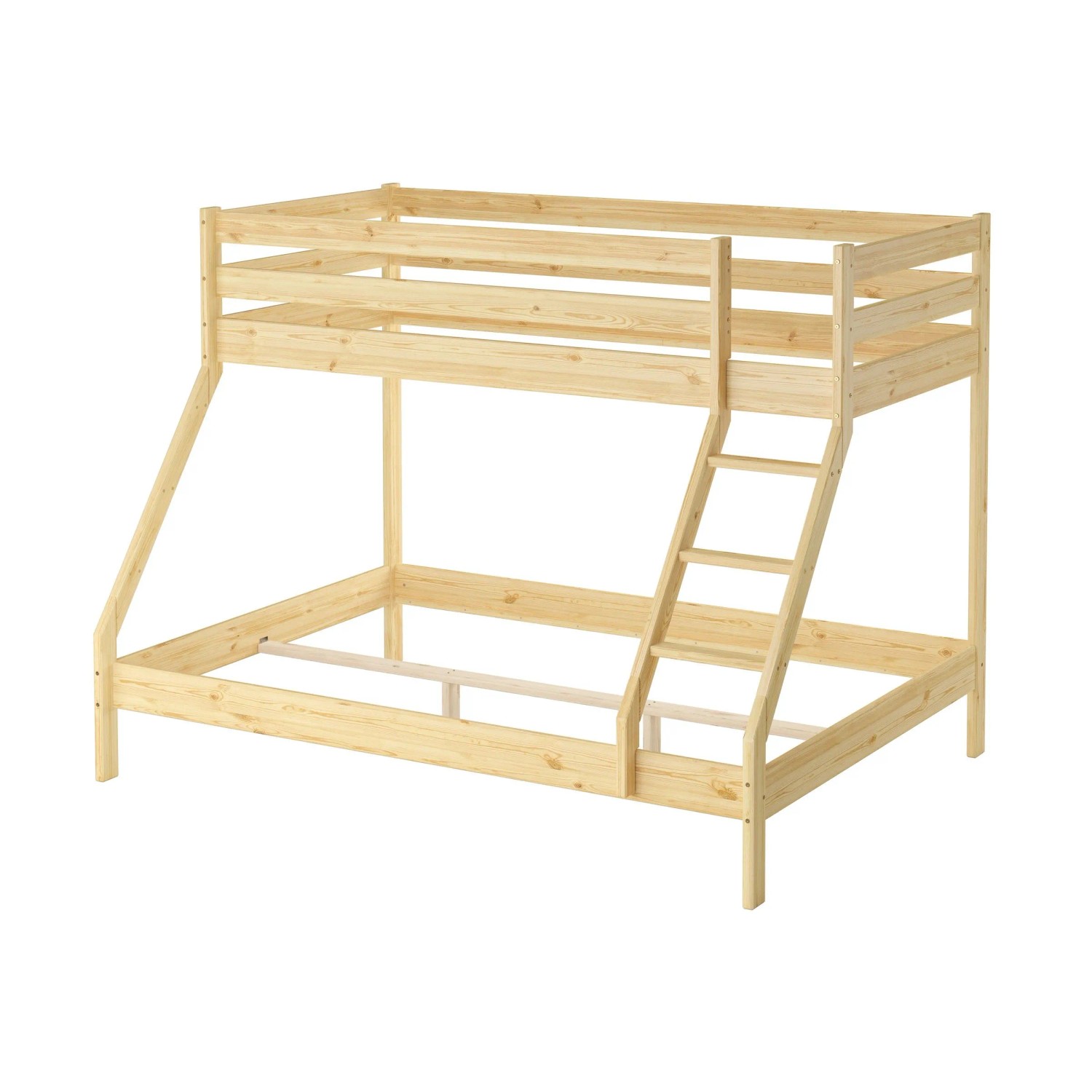 Erst-Holz Doppel-Etagenbett 90 x 200 cm / 140 x 200 cm Kiefer Massivholz Natur Modell 19 Rollrost inkl.