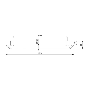 Delabie Haltegriff Be-Line Ø35 L500 Aluminium anthrazit