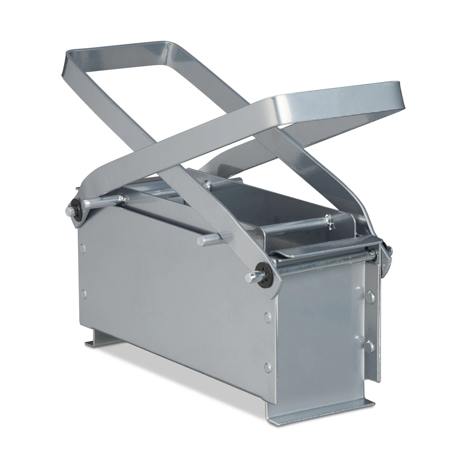 Relaxdays Papierbrikettpresse Stahl Silber Manuell 24 cm x 30 cm x 12,5 cm 2,8 kg