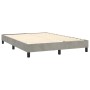 Boxspringbett vidaXL, hellgrau, 140x190 cm, Samtbezug, ohne Matratze.