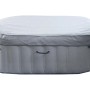 Aufblasbarer, eckiger MCW Whirlpool N97 für 6 Personen, grau-blau, mit Abdeckung.