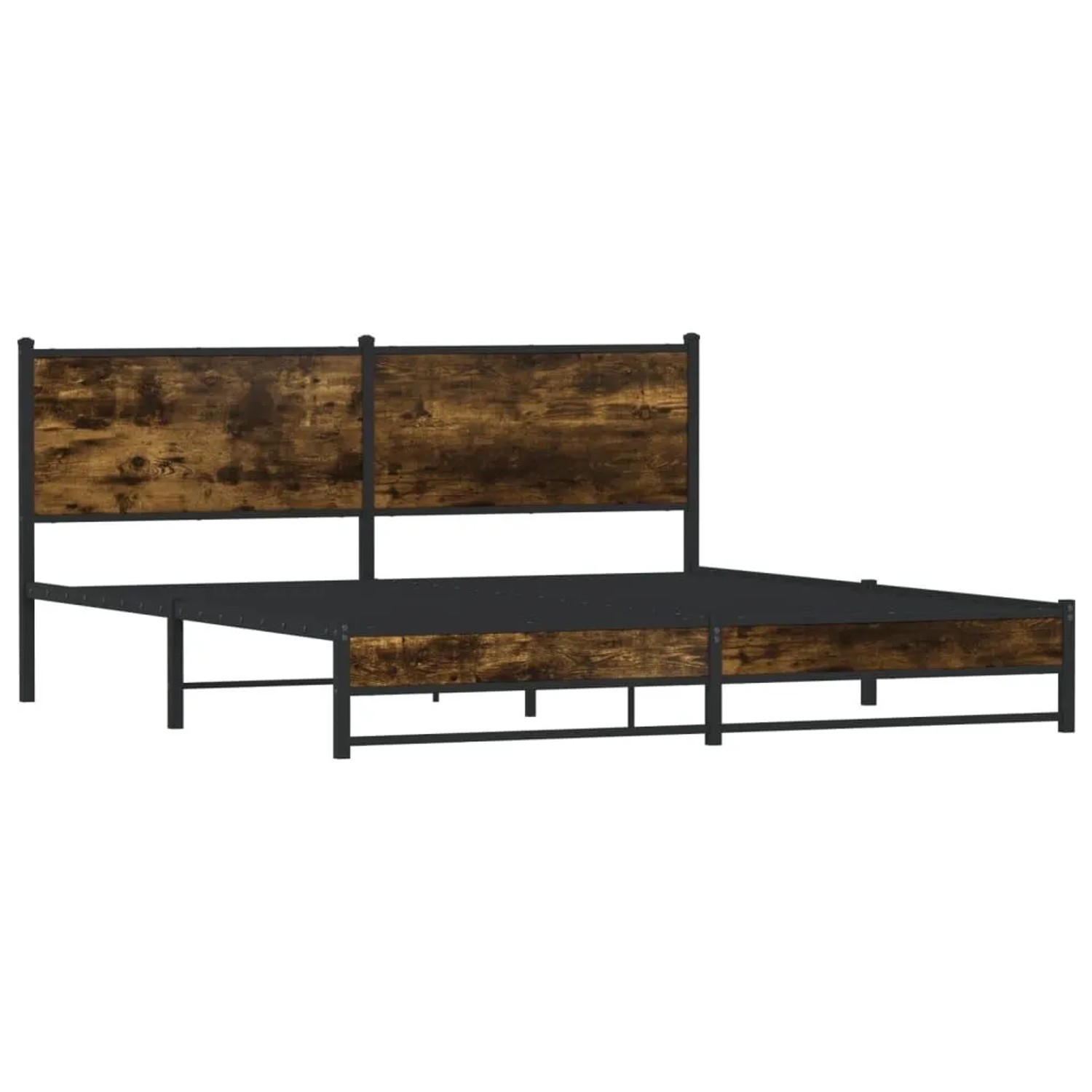 vidaXL Metallbett ohne Matratze Räuchereiche 160x200 cm 4007835