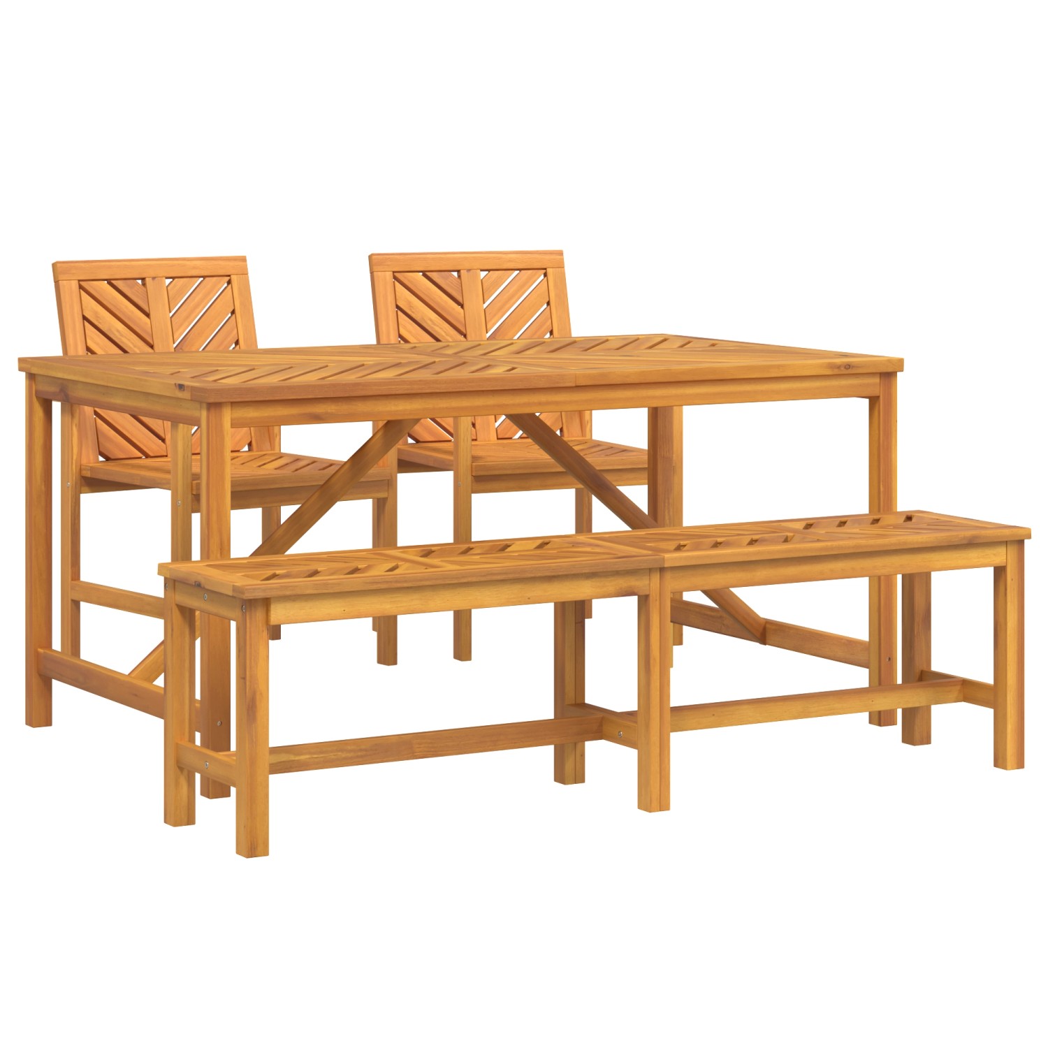 vidaXL 4-Teiliges Garten Essset aus Massivem Holz Akazienholz 3154112 günstig online kaufen