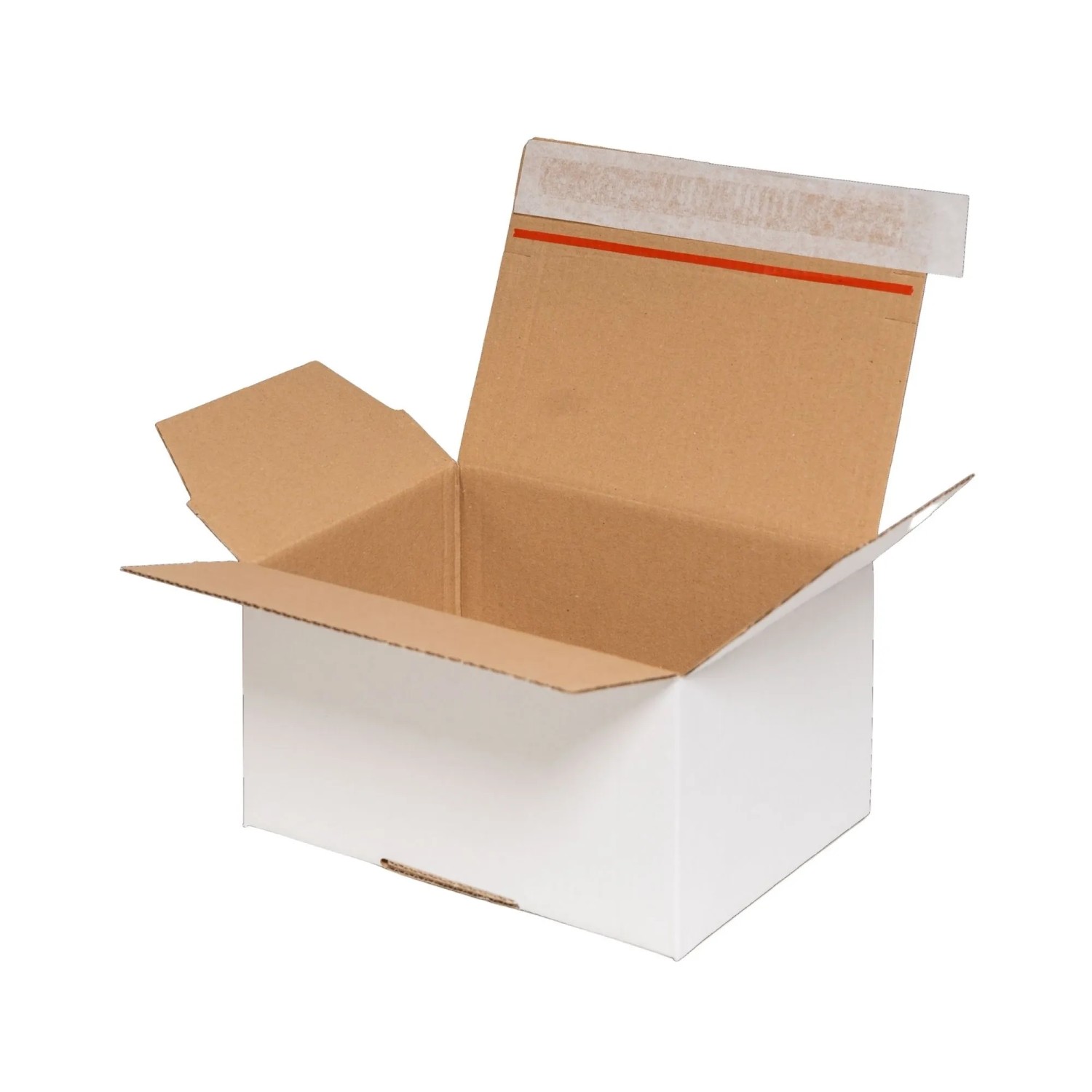 PROREGAL Mega Deal 100x Automatikbodenkarton LxBxH 160x130x70mm mit Selbstklebeverschluss & Aufreißfaden Weiß Automatikkarton Versandkarton