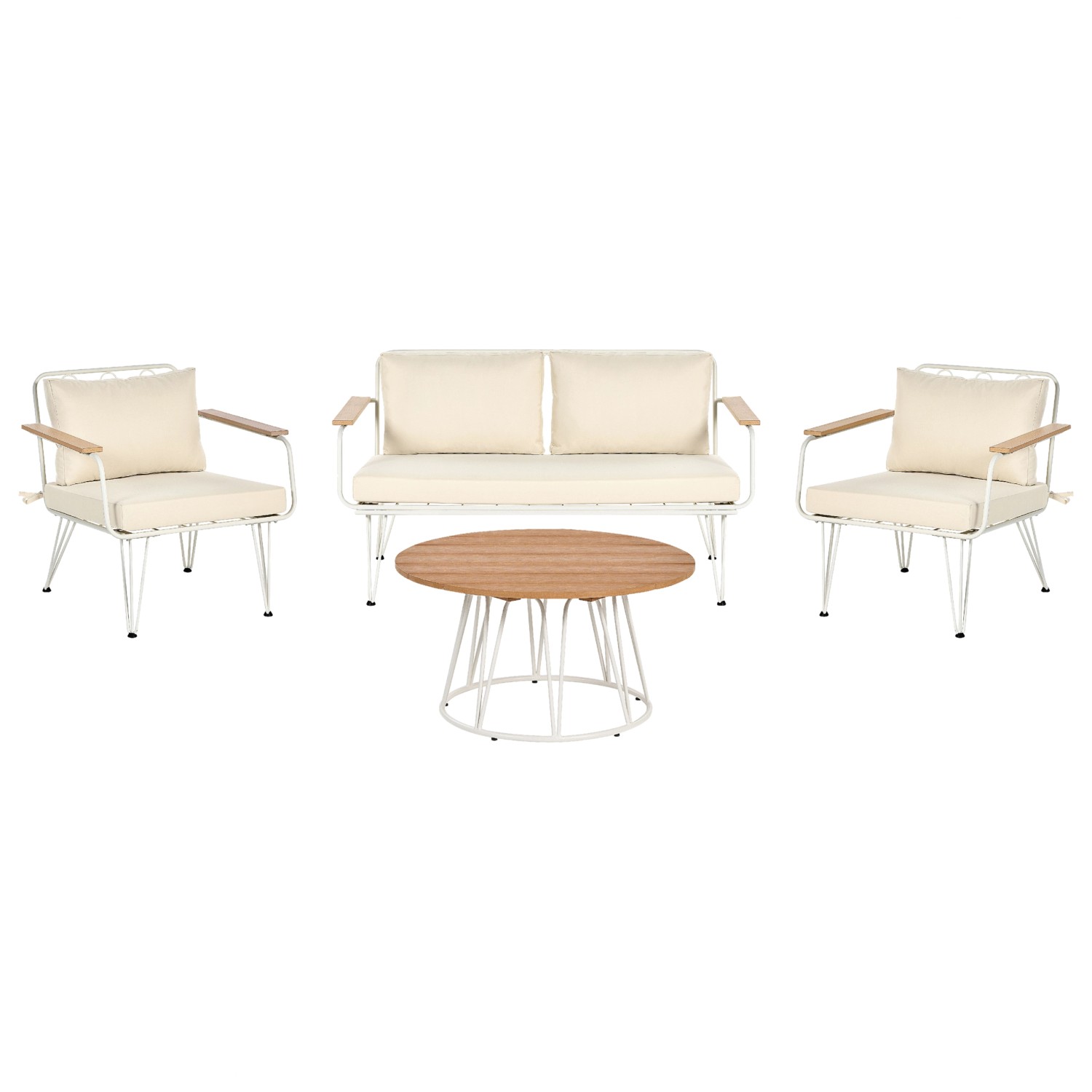 Beliani Sitzgruppe MONTESILVANO Hellbeige