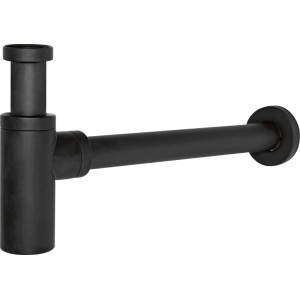 Sanpre Flaschensiphon, Waschbecken-Siphon mit 1 1/4-Anschluss, schwarz matt.