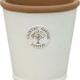 Cremefarbener Keramik Pflanztopf Country Garden Pottery, 31 cm, mit braunem Rand.