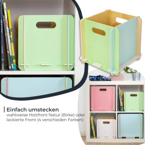 HMF 3740-25CM-80 Aufbewahrungsbox Holz Zusammenstecken 25cm Mehrfarbig