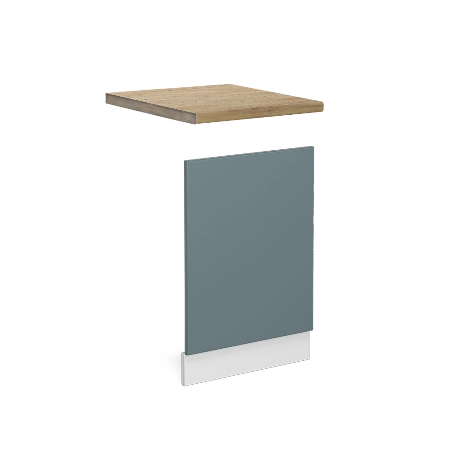 Vicco Frontblende R-Line Geschirrspüler Fronttür Blau-Grau/Weiß 45 cm AP Eiche