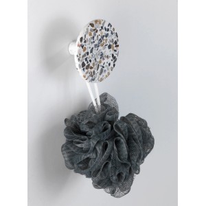 Wandhaken Melle Terrazzo mit Badeschwamm, mehrfarbig, zum Schrauben.