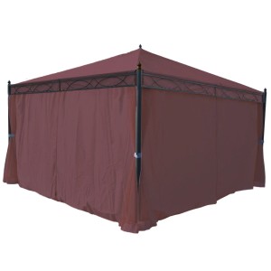 MCW Seitenwand 4er-Set für Pergola Calpe 4x4m in Rot-Braun. Sicht-, Wind- und Sonnenschutz für Ihre Terrasse.