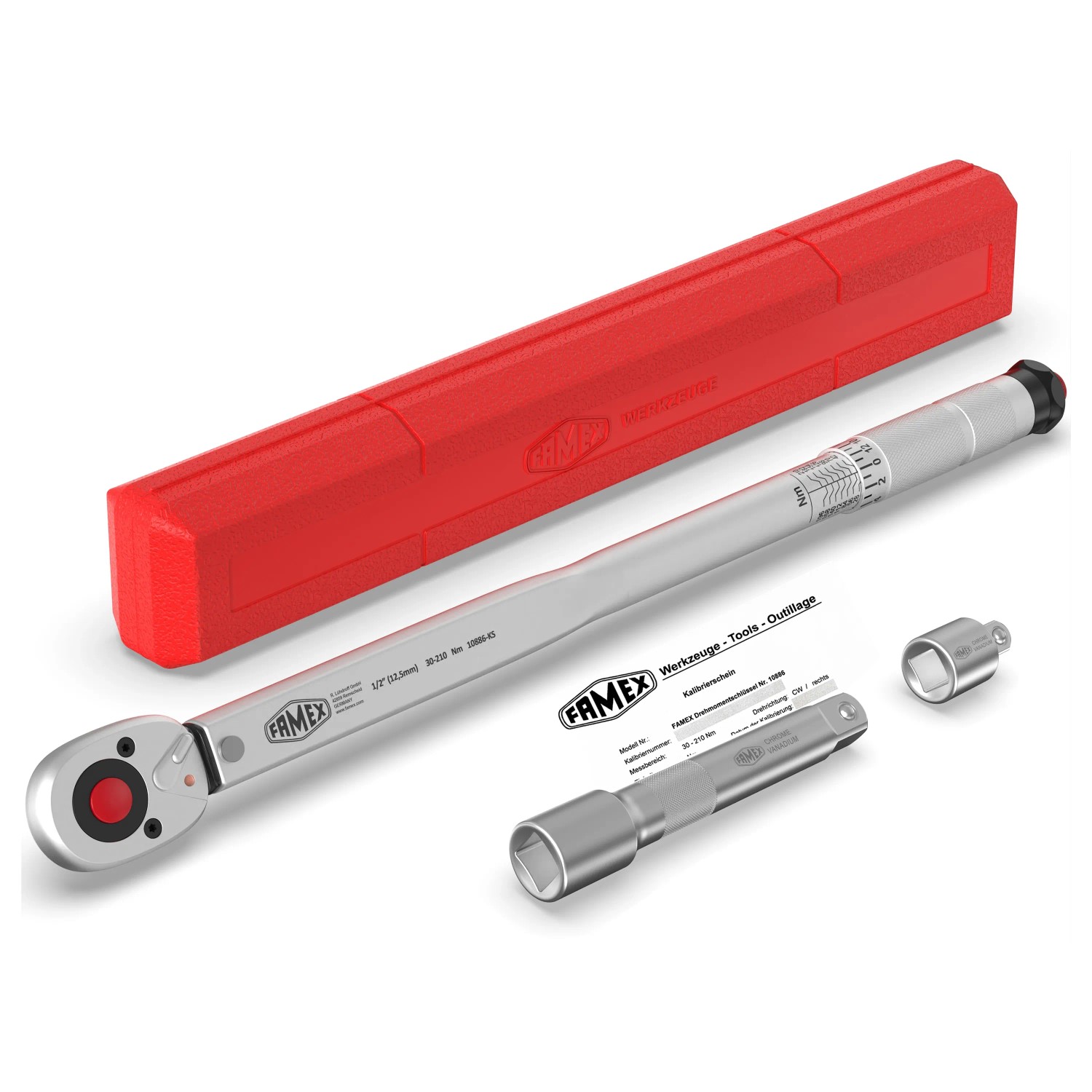 Famex Drehmomentschlüssel-Set  10886-KS mit 12,5 mm (1/2 Zoll)-Antrieb 3-teilig