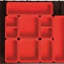 Qbrick System Behälterset FX ORG100 für Werkzeugkoffer, rote Kunststoff-Einsätze.