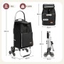 Sekey Einkaufstrolley, 50L, schwarz, mit Kühlfach und Treppensteiger-Funktion. Ideal für Einkäufe.
