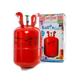 Rote Party Factory Ballongas Helium Einwegflasche für ca. 30 Luftballons.