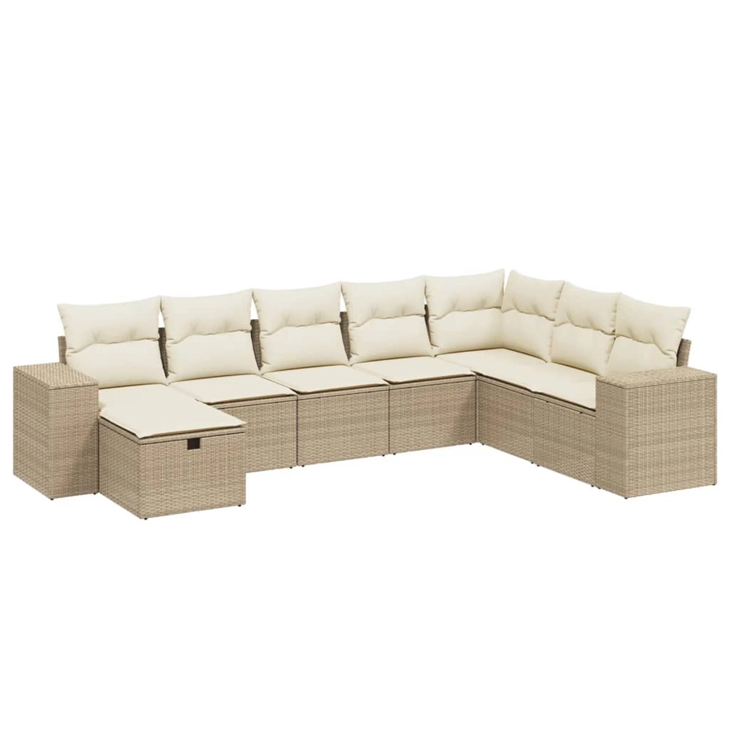 vidaXL 8-Tlg Garten-Sofagarnitur mit Kissen Beige Poly Rattan 3264514 günstig online kaufen