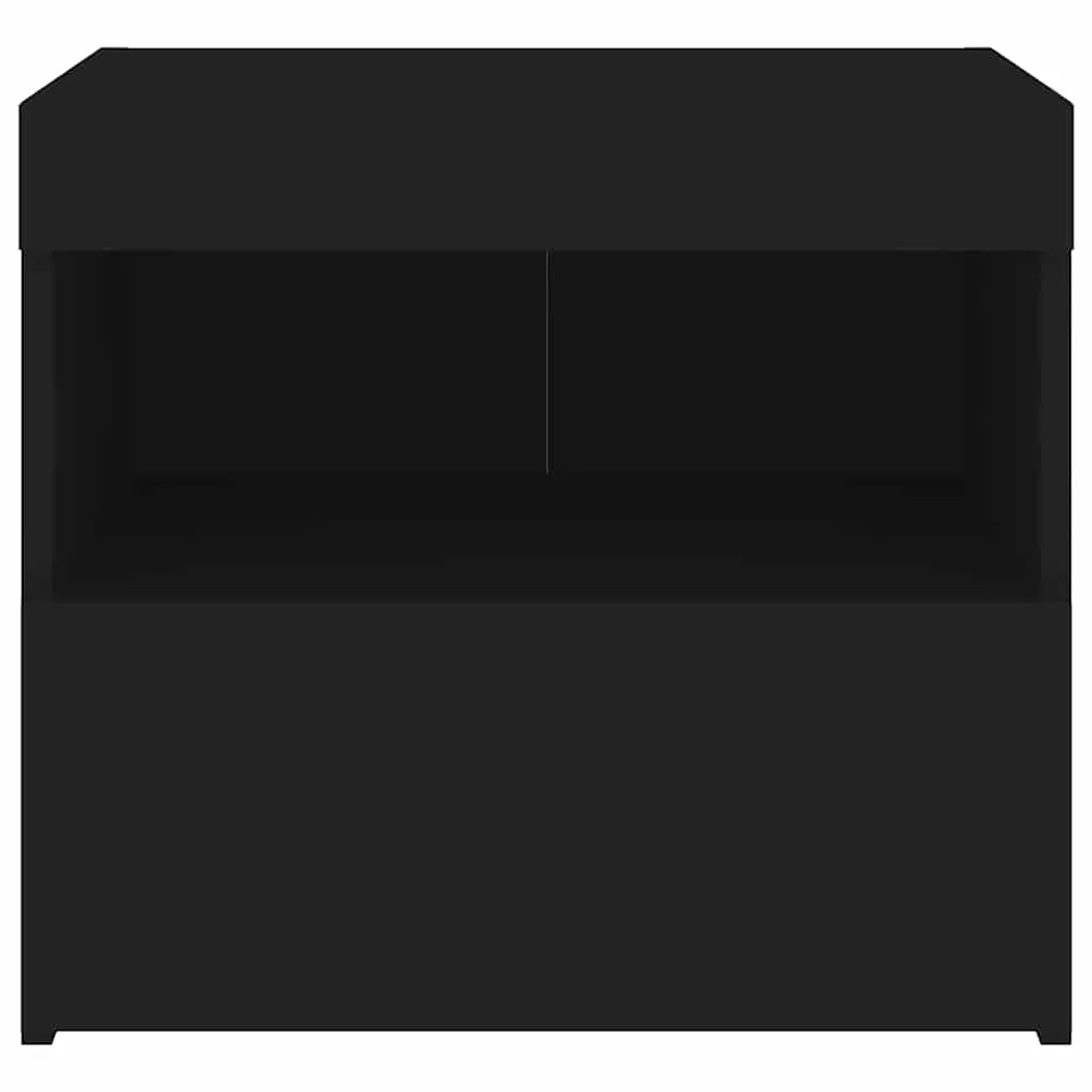 Schwarzer vidaXL Nachttisch mit LED-Beleuchtung, 50x40x45 cm.
