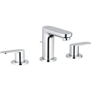 Grohe Eurosmart Cosmopolitan 3-Loch Waschtischarmatur in Chrom, Aufsicht.