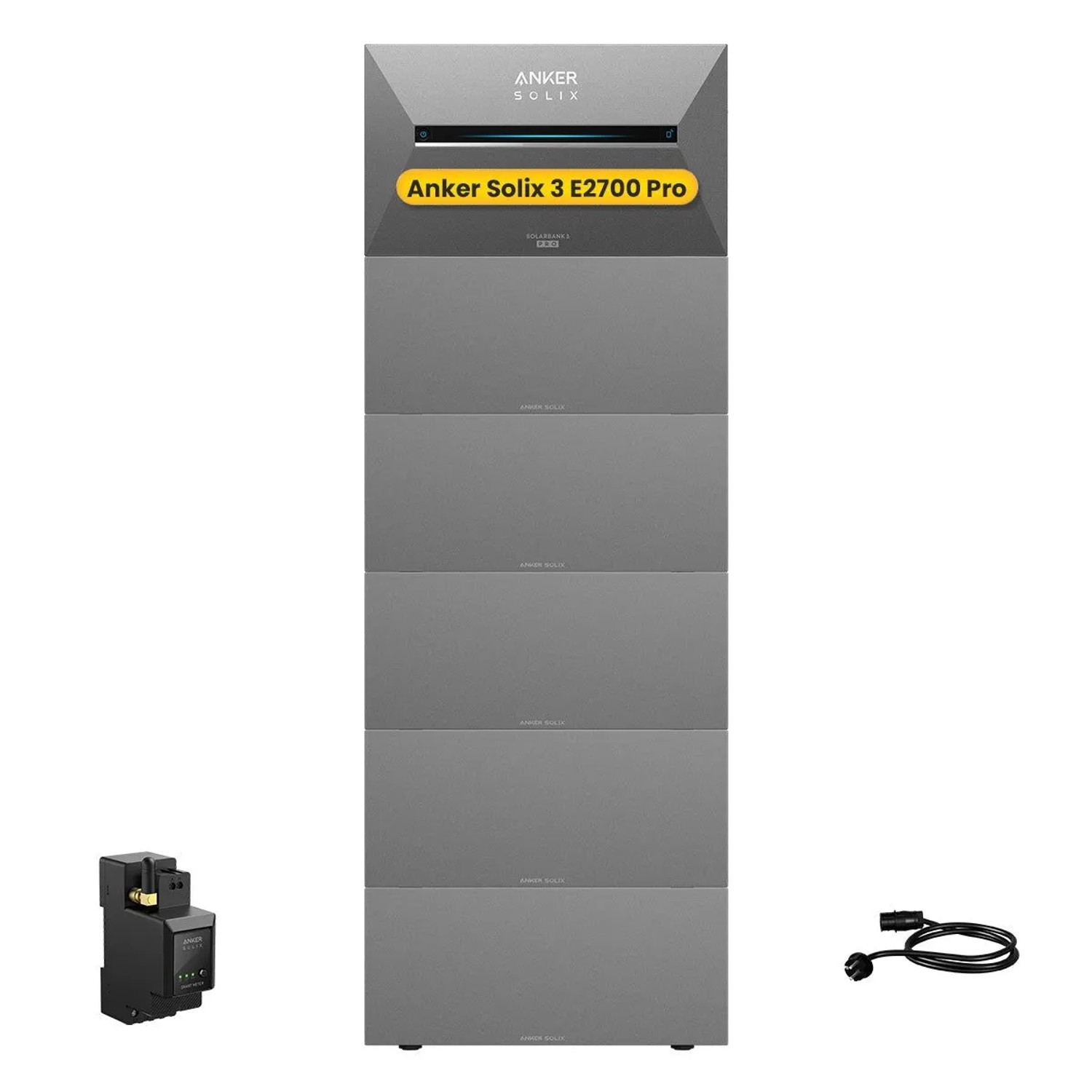 Anker SOLIX Solarbank 3 E2700 Pro Set inkl. 5x Zusatzakku & Smart Meter 16,1kWh Maximale Kapazität