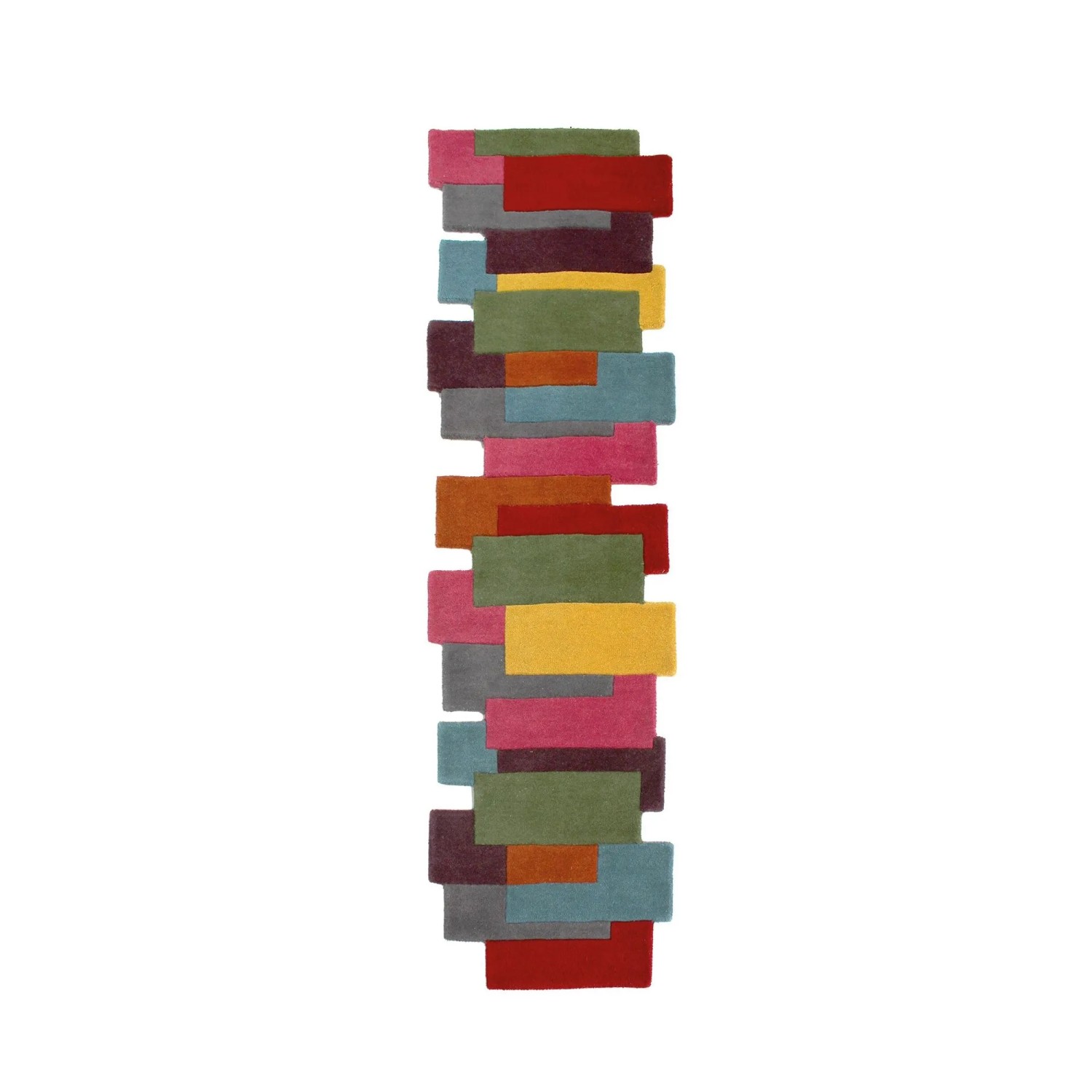 Flair Rugs Wollteppich Collage 66 cm x 300 cm Mehrfarbig
