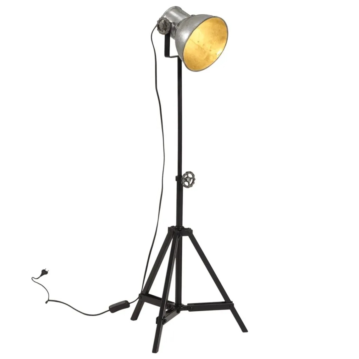 vidaXL Stehleuchte 25 W Vintage-Silber 35x35x65/95 cm E27 371869