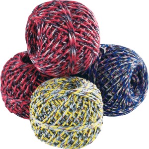 4 Knäuel Recycling-Schnur (45 m) in verschiedenen Farben. Ideal zum Basteln und Verpacken.