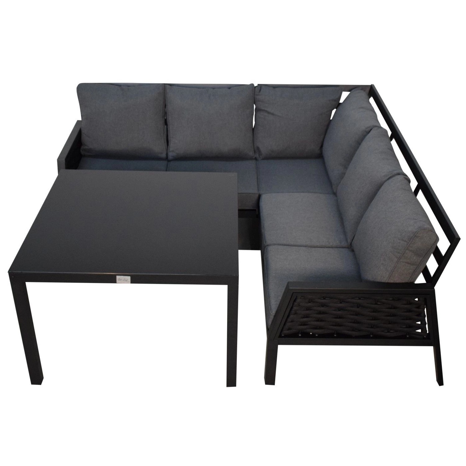 Jet-Line Gartenlounge Ariana mit Alu-Gestell in Schwarz und Kissen in Anthrazit