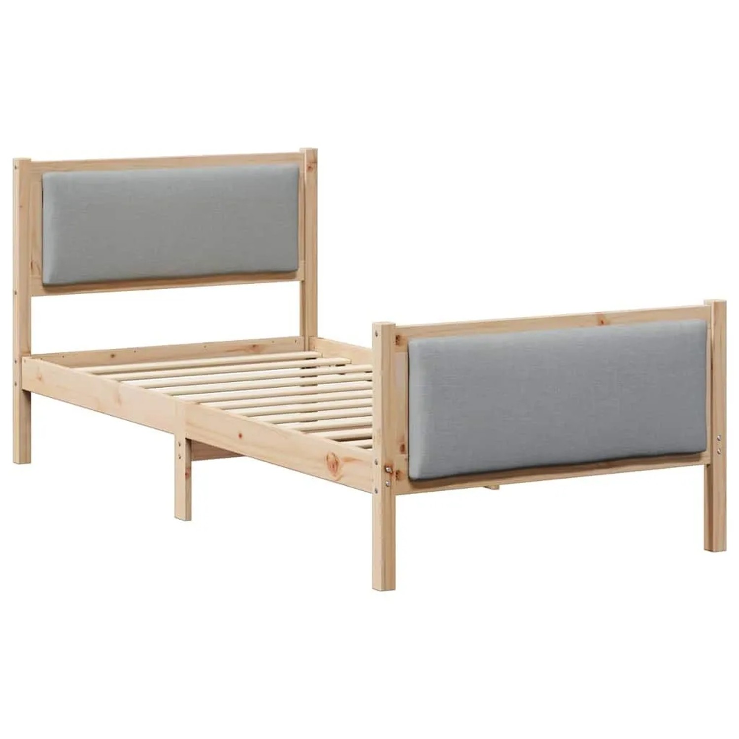 vidaXL Bettrahmen mit Kopfteil Hellgrau 100 x 200 cm Stoff 878349