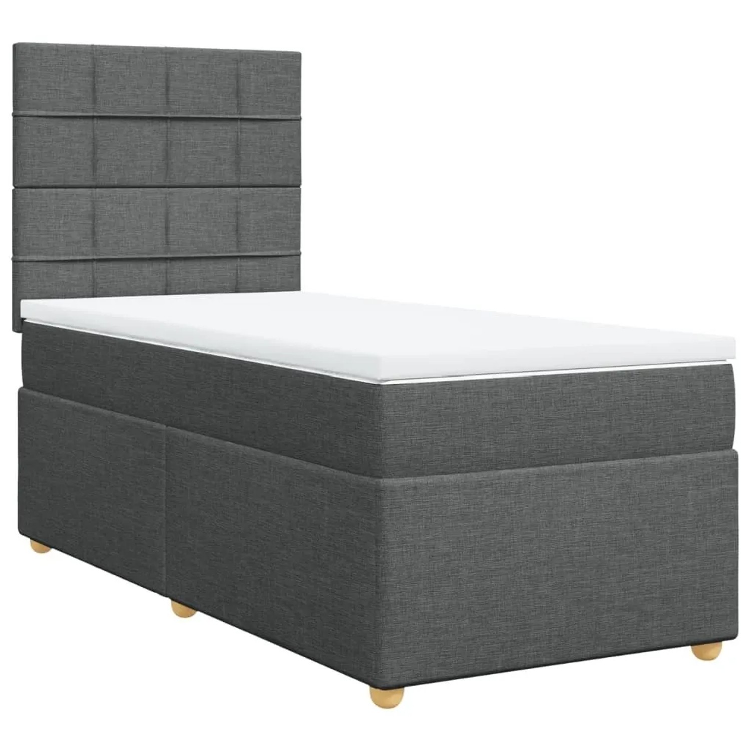 vidaXL Boxspringbett mit Matratze Dunkelgrau 90x200 cm Stoff 3293464 günstig online kaufen