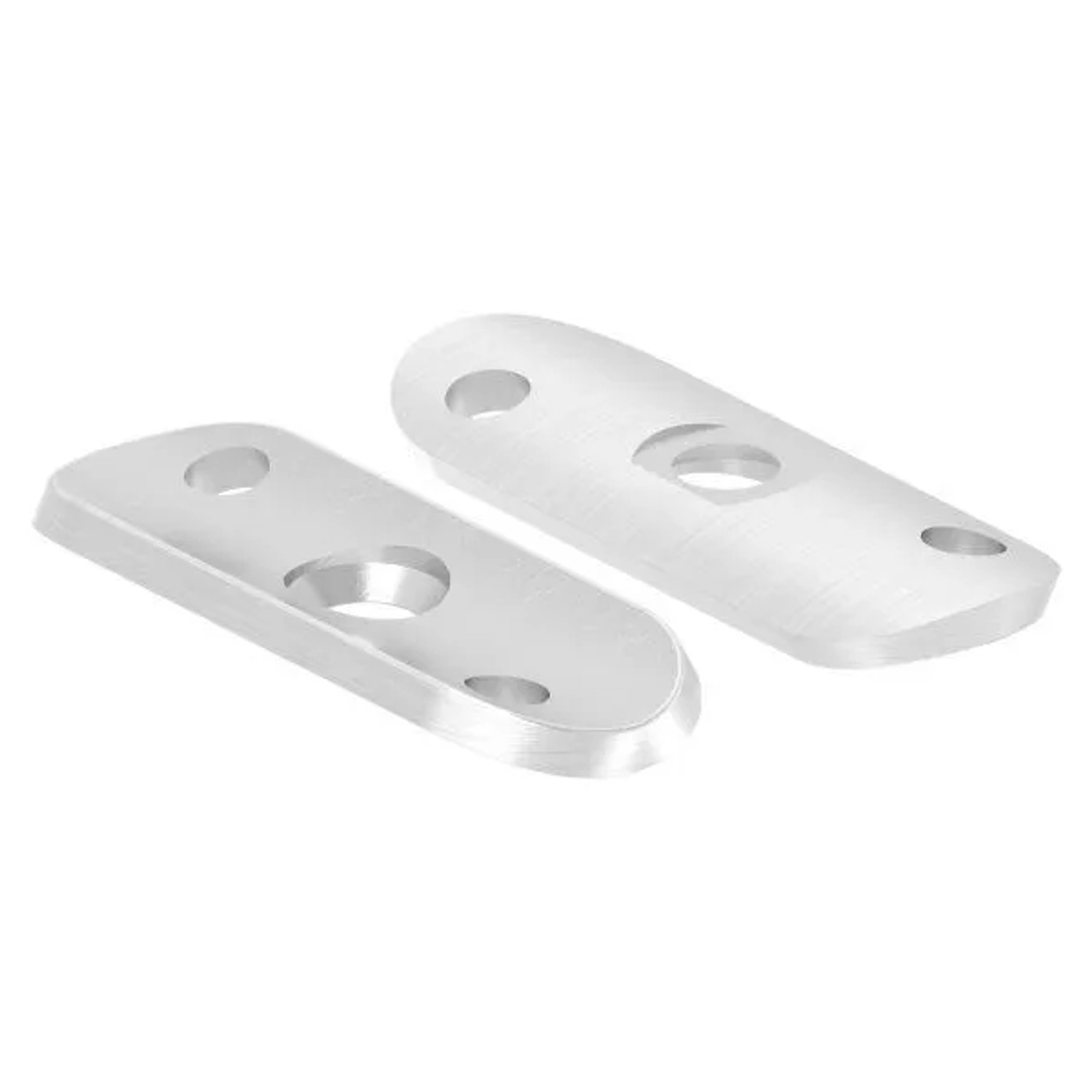 FeNau Handlaufanschlussplatte V2A 63x25x4 mm Für Rohr 42,4 mm 2 Bohrungen Versetzt M6 Gesenkt