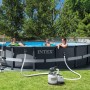 Intex Frame Pool Set Ultra Rondo XTR, Ø 610 cm, mit Sandfilteranlage, Leiter, Abdeck- und Bodenschutzplane.