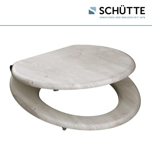 Schütte WC-Sitz Light Wood mit Absenkautomatik, Holzkern, helle Holzoptik.