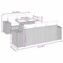 vidaXL 6-tlg. Garten-Sofagarnitur aus braunem Poly Rattan mit Maßen.