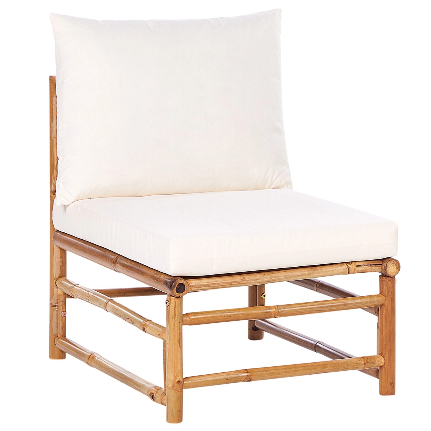 Beliani Gartenstuhl Weiss Heller Holzfarbton 67x55x80 günstig online kaufen