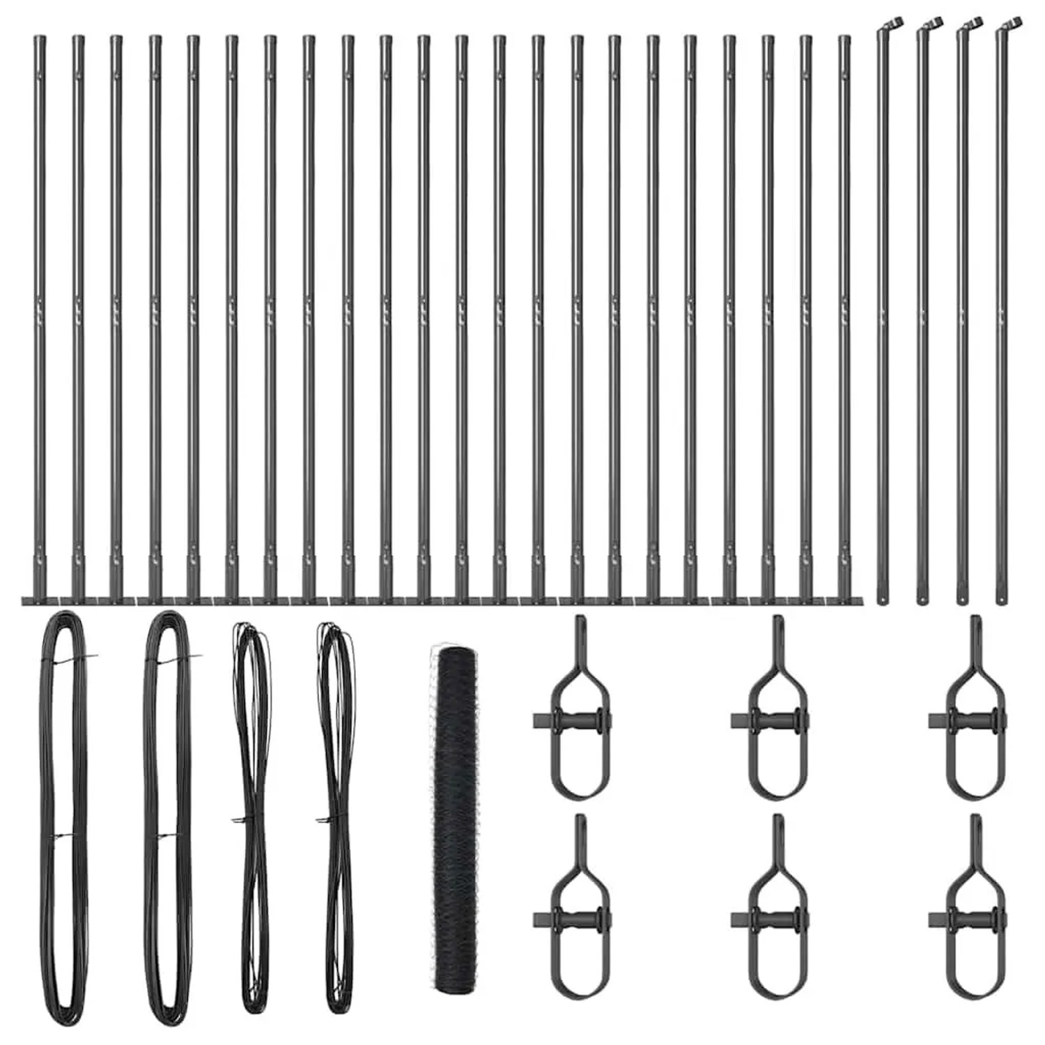 vidaXL Zaunpfosten Grau 50 x 1,2 m 50 mm Gitter Stahl und PVC 3353700 günstig online kaufen