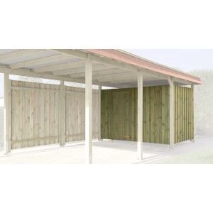 Weka Geräteraum für Carports, kesseldruckimprägniert, 20 mm Wandstärke.
