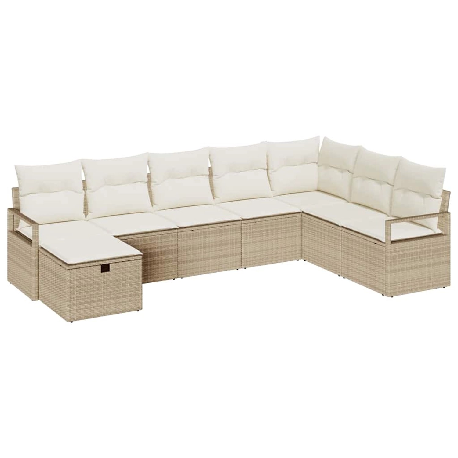 vidaXL Garten-Sofa-Set 8-Tlg Beige Poly Rattan 3360562 günstig online kaufen