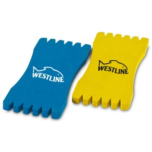Westline Vorfachwickelbrett, 2er-Set: Blaues und gelbes Eva-Brett für Angelvorfächer.