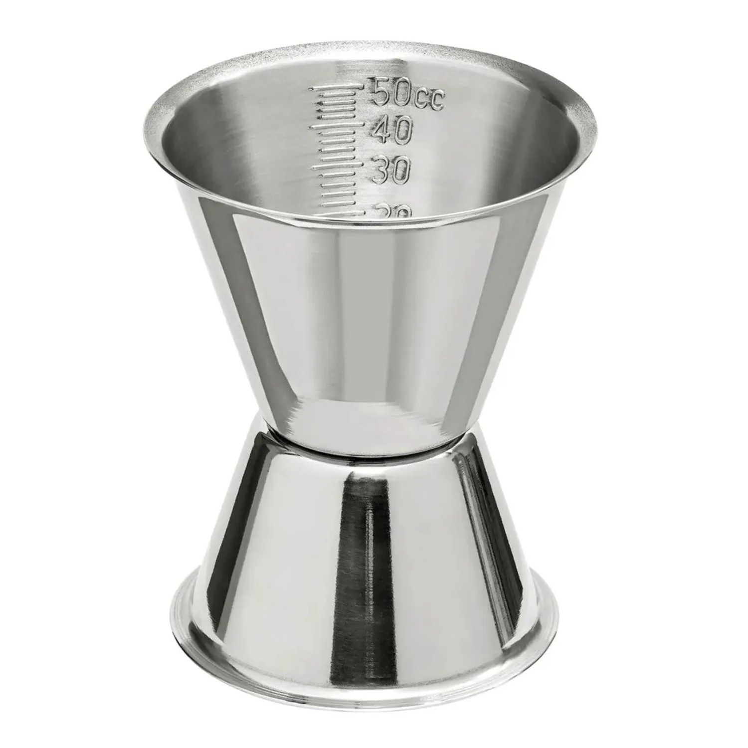Ich-Zapfe Jigger Cocktail-Messbecher mit Innenskalierung 30/50 ml Edelstahl Silber