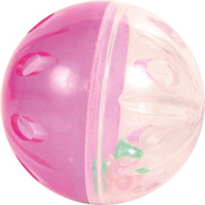Jollypaw Rasselball, ø 4,5cm, 4er Set. Katzenball aus Kunststoff, pink und transparent.
