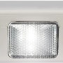 Weißes OBI LED-Nachtlicht mit Ladestation und integrierter Taschenlampe.