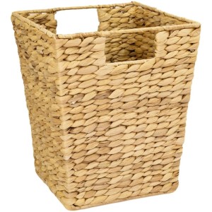 HMF 37251 Papierkorb Büro Aufbewahrungskorb Geflochten Wasserhyazinthe Eckig 25 x 25 x 30 cm