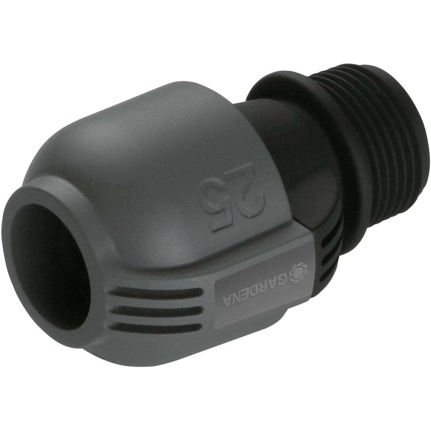 Gardena Verbinder 25 mm x 25 mm mit Außengewinde für Sprinkler-Systeme.